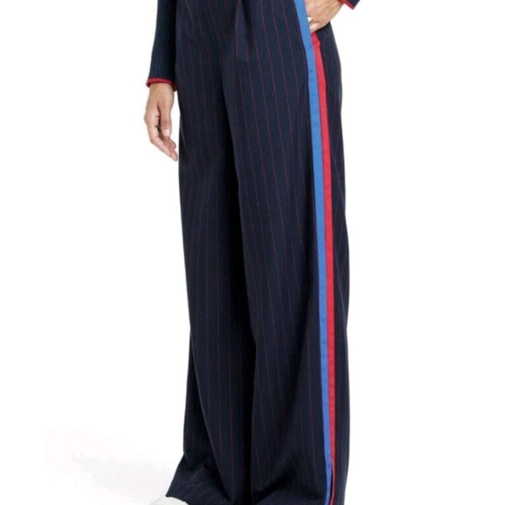 La Ligne x Target Women's Pinstripe Wide Legged Navy Trouser Sz 1X NWOT